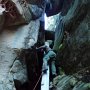 This dead tree is our magic key to unlock the Mountain of Mystery; without it upward passage would be impossible and this approach would not work at all. CP found reference to it in a report from some climbers in the late seventies. Who'd believe its still here and in decent climbing shape!